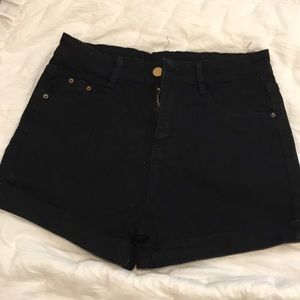 Black high waisted jean shorts